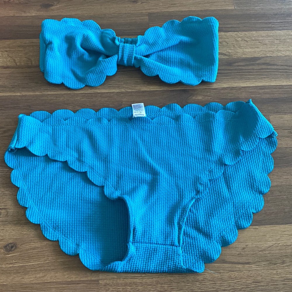 Blue Scalloped Bikini